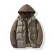 Piumino unisex con cappuccio – Cappotto leggero invernale con tasche con cerniera (nero/verde militare/oliva, S-4XL)_voghion.com