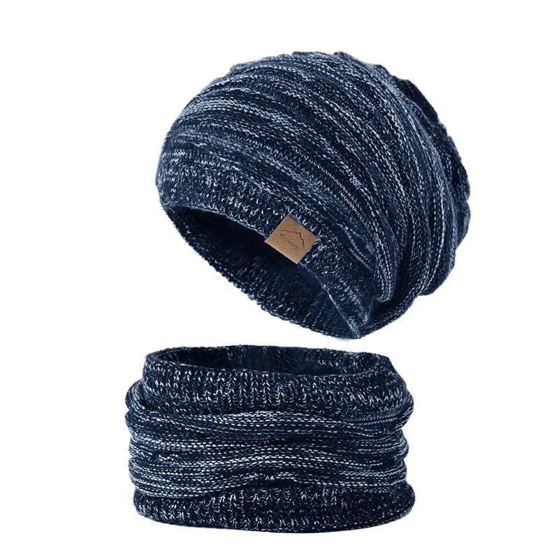 hat scarf set winter men knit bonnets for women outdoor ski cycling plush neck warm windproof cap famle wool thicken_voghion.com