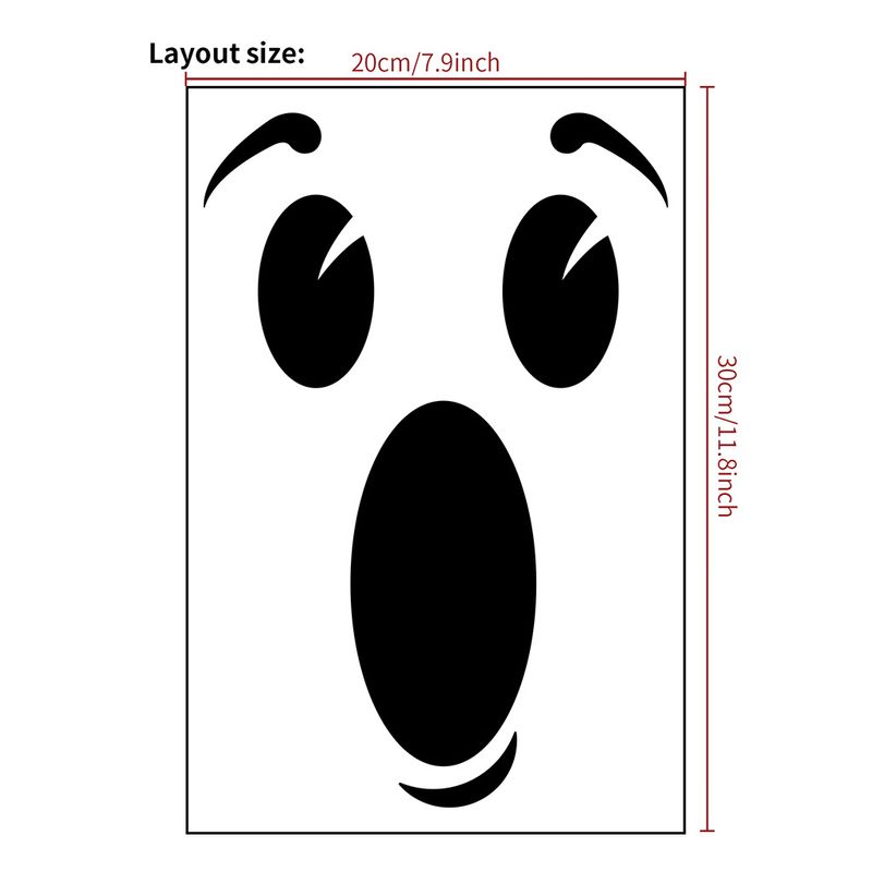 Cartoon horror mouth opening expression PVC JS-N self-adhesive emoticon pack toilet sticker_voghion.com