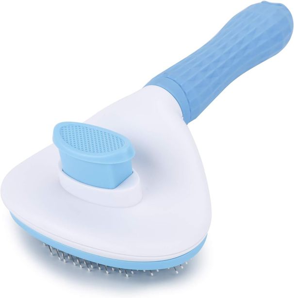 Depets Self Cleaning Slicker Brush, Dog Cat Bunny Pet Grooming Shedding Brush - Easy To Remove Loose Undercoat_voghion.com