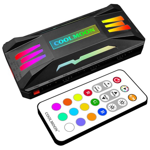 ARGB ovladač 4pin PWM 5V 3pin ARGB chladicí ventilátor Inteligentní dálkové ovládání pro počítač PC skříň Podvozek Radiátor_voghion.com