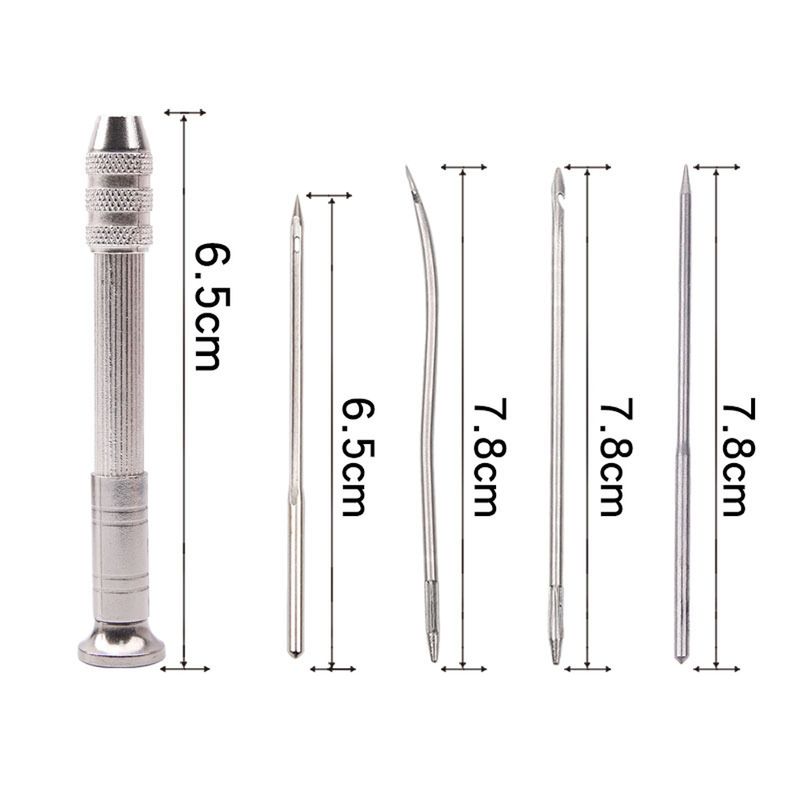 4 stks Leer Naaien Priem Met Roestvrij Stalen Handvat Punch Stiksels DIY Handgemaakte Craft Schoenen Reparatie Tools Haak Accessoires_voghion.com