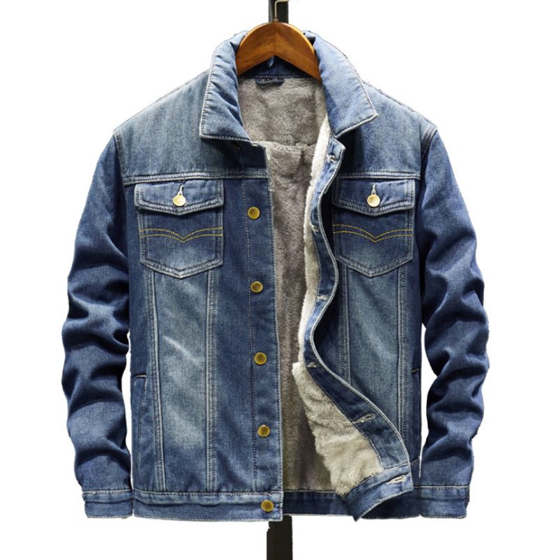 Klassische Jeansjacke für Herren – Stilvoller Oversize-Mantel aus Baumwolle mit verwaschenem Finish, Reverskragen und Einzelknopfverschluss, lässige Oberbekleidung für Herbst und Frühling_voghion.com