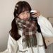 I mitation cashmere plaid caldo coppia studente versatile JK uniforme versione coreana Instagram ragazza sciarpa scialle invernale_voghion.com