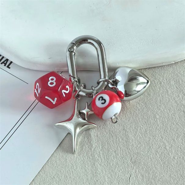 Ins Exquisite Schwarz Glück Würfel Keychain Mode Tasche Anhänger Student Rucksack Dekoration_voghion.com