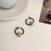 Orecchini con nodo in oro dal design retrò, semplici e di alta qualità, orecchini con cerchio nero, orecchini con temperamento da celebrità_voghion.com