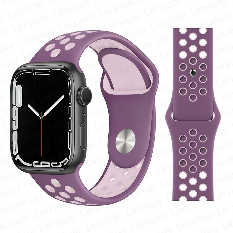 Armband für Apple Watch Band 44 mm 40 mm 49 mm 45 mm 41 mm 42 mm 45 mm Silikon Sportarmband Correa iWatch Serie Ultra 8 SE 7 6 5 4 3_voghion.com