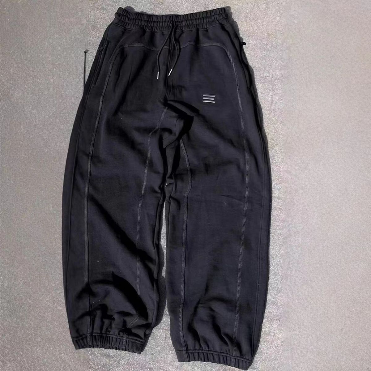2025 New Cotton Jogger Pants For Men With Three Stripes Embroidery, National Trend Long Pants, Versatile Casual Style,_voghion.com