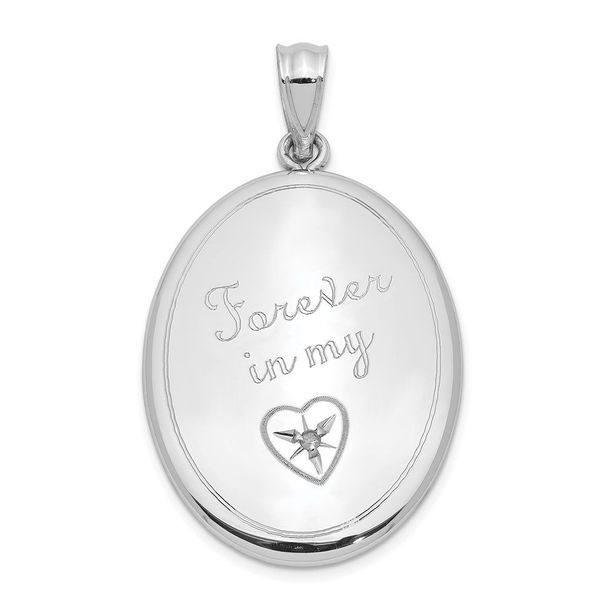 Sterling Silver Rhodium-plated Diamond Forever In My.. Oval Open Locket_voghion.com