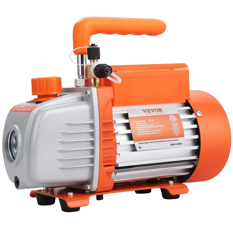 VEVOR 1/5 HP Single Stage Vacuum Pump, 3.5 CFM, 120V AC Air Conditioning Conditioner Vacuum Pump, 1/4' SAE Male 1/2' ACME Male Inlet, For HVAC Repai_voghion.com