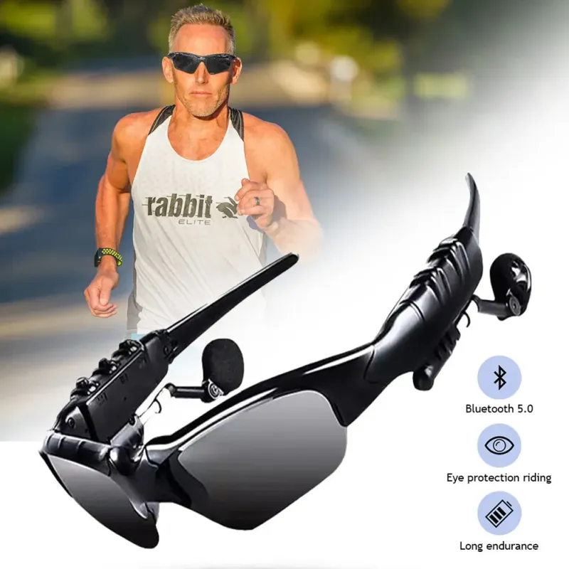 Moda óculos de sol polarizados inteligentes Bluetooth 5.0 óculos de áudio esportes ao ar livre ciclismo som surround fones de ouvido ouvir música_voghion.com