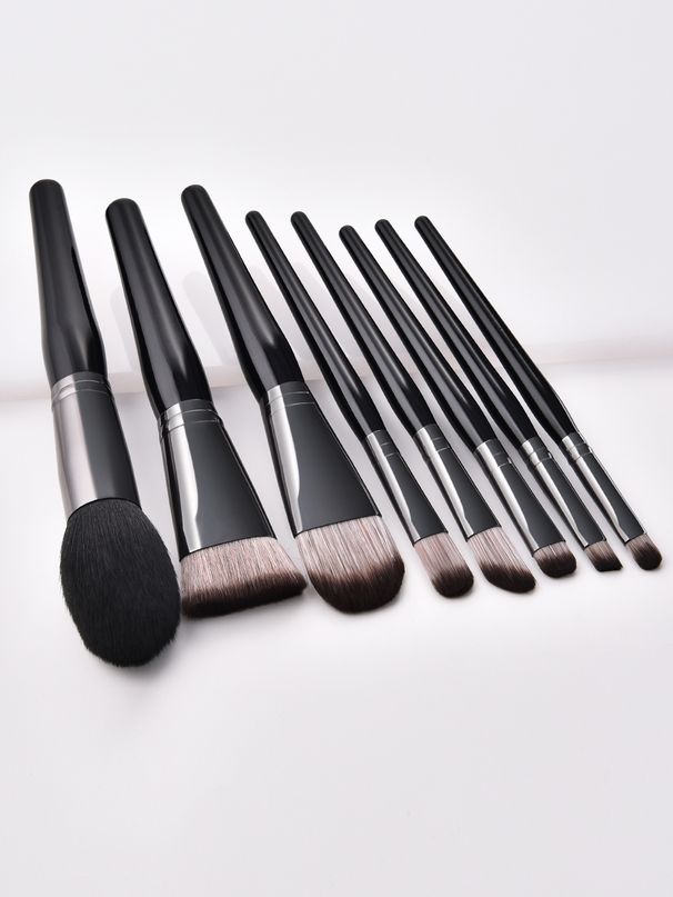 8 new black large makeup brush set_voghion.com