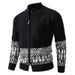 Herren-Strickpullover mit Reißverschluss und Stehkragen in Übergröße, Retro-Jacquard, lässiger Pullover-Cardigan für den Winter, modisch und bequem_voghion.com