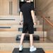 CT Summer Two-Piece Trendy Thin Ice Silk Short Sleeve T-Shirt Casual Shorts Men's Matching Set_voghion.com