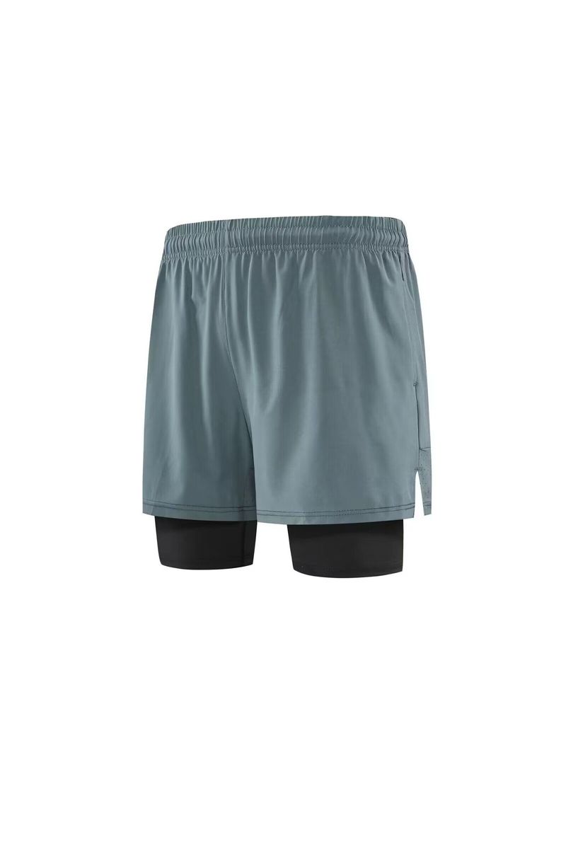 Men's Clothing Two-Piece Sports Shorts Training Pants Fitness Running Marathon Shorts Foot Blue Shorts_voghion.com