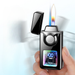 Trendy Voice-Controlled Black Technology Induction Ignition Windproof Dual Flame High-Value Lighter_voghion.com
