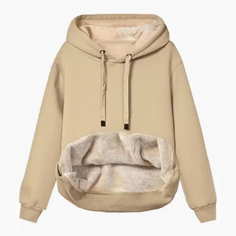 Women's Clothing warm pocket hooded sports sweatshirt jacket_voghion.com