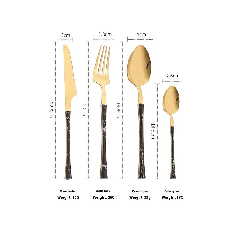 Stoviglie con manico in acciaio inossidabile, vita piccola, venature del legno imitazione, coltello da cibo occidentale, forchetta, set, bistecca, internet_voghion.com