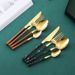 Stoviglie con manico in acciaio inossidabile, vita piccola, venature del legno imitazione, coltello da cibo occidentale, forchetta, set, bistecca, internet_voghion.com