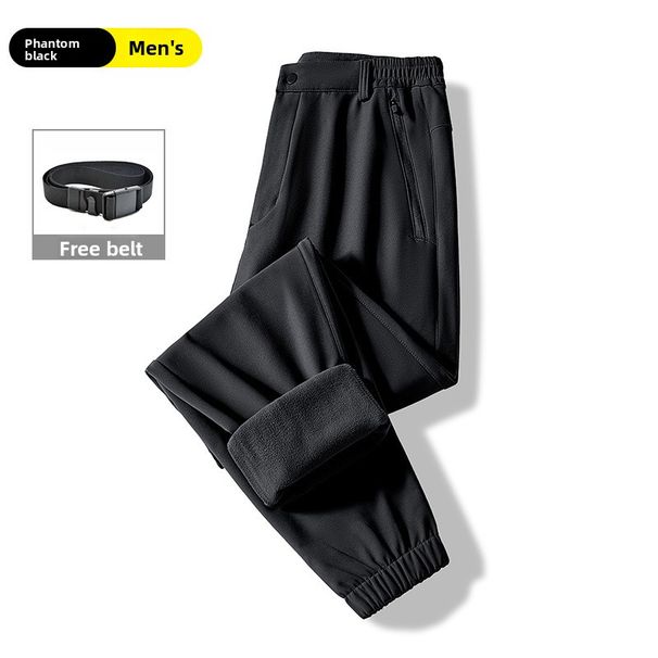 Pantaloni da sci invernali da uomo e da donna, antivento, impermeabili, foderati in pile, spessi, per attività all'aperto, softshell_voghion.com