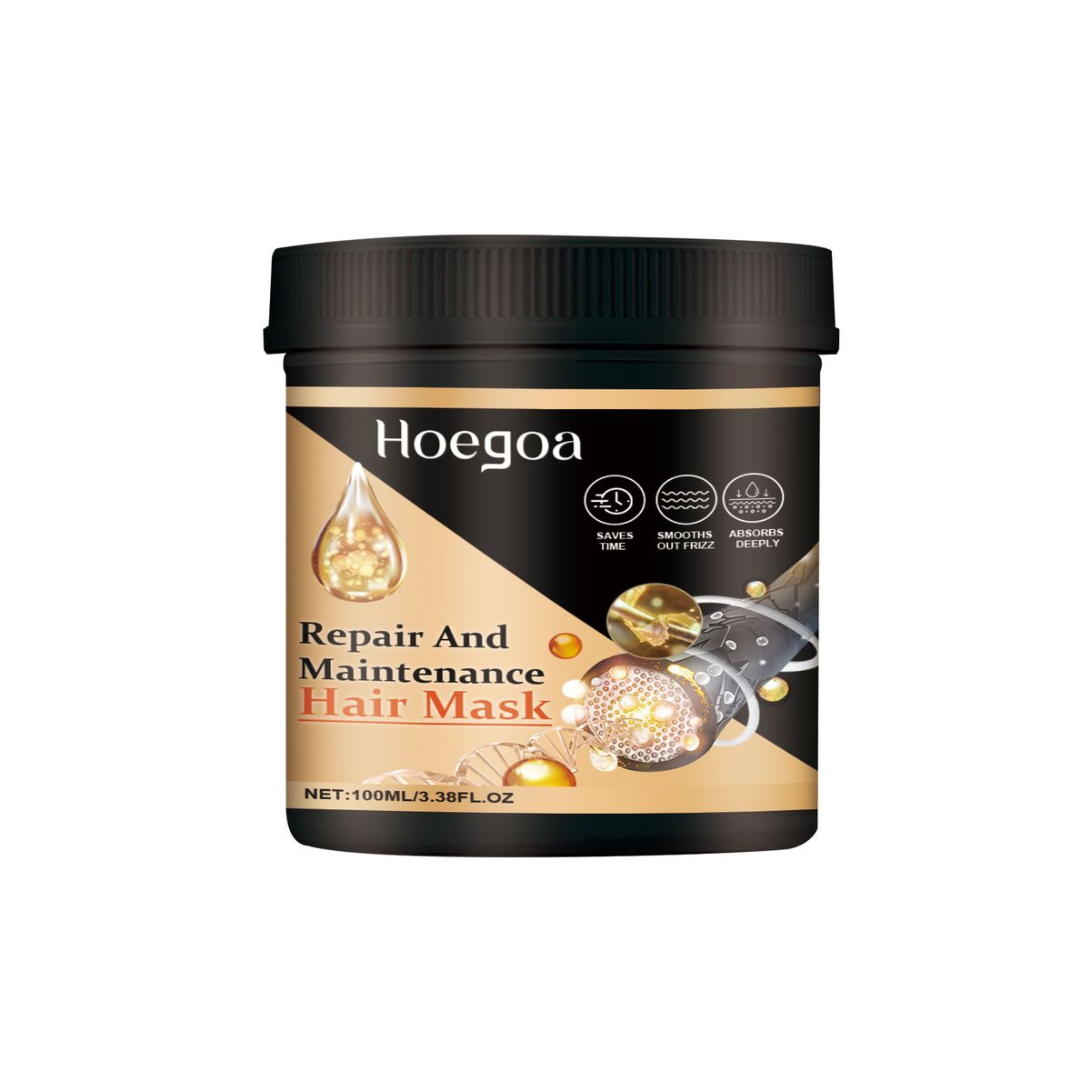 Masque capillaire nourrissant et réparateur pour cheveux secs et furieux Hoegoa, réparation forte et résistante, doux et soignant_voghion.com