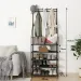 5-Tier Shoe Rack Shoe Storage For Entryway,Narrow Shoe Rack,Coat And Shoe Rack With 8 Hooks_voghion.com