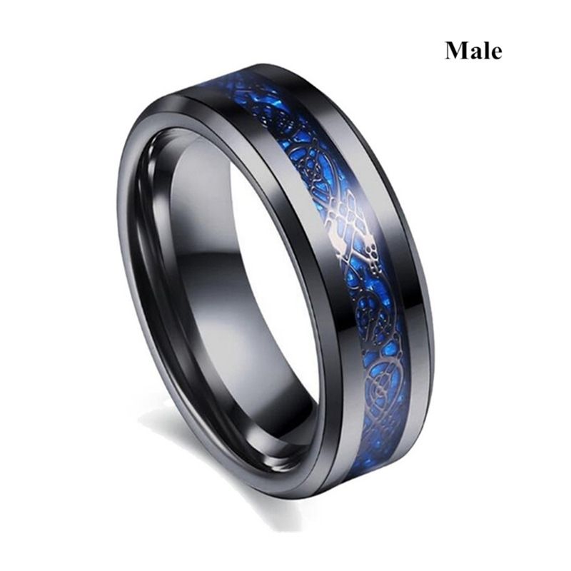 Hip Hop Punk Rock Personality Street Fashion Men's And Women's Sequins Black Gold Blue Bottom Ring Pop Blue Gemstone Couple Ring_voghion.com