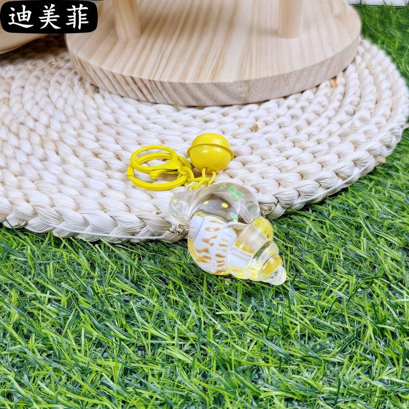 Portachiavi creativo con ciondolo a forma di conchiglia in acrilico intarsiato a olio, piccolo regalo per ragazze, accessorio per borsa a forma di cuore_voghion.com
