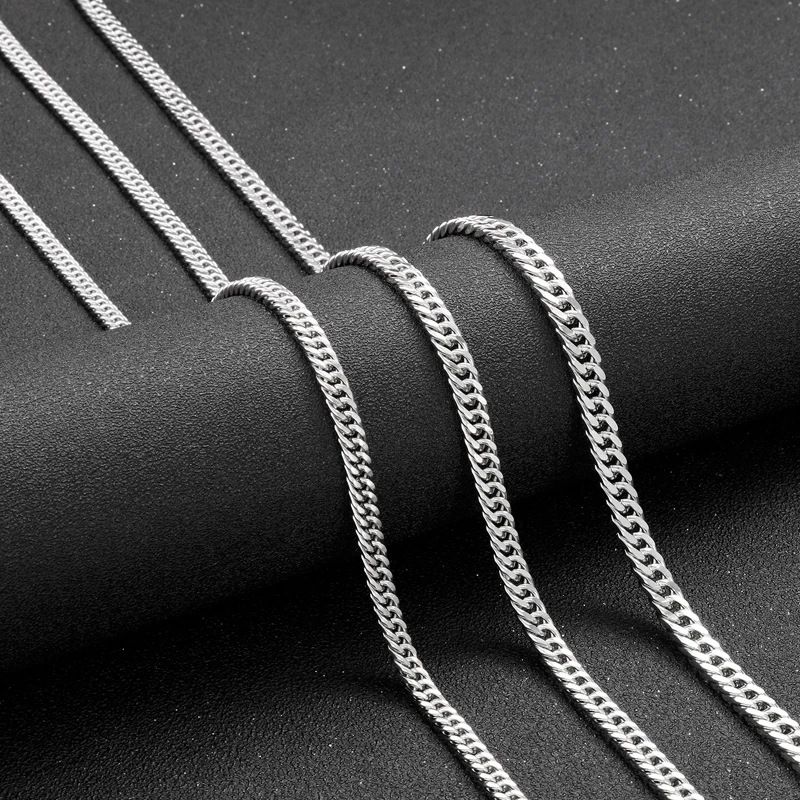 Stainless Four-Sided Polished European And American Hip-Hop Unisex Personality Cuban Necklace Titanium Steel Jewelry_voghion.com