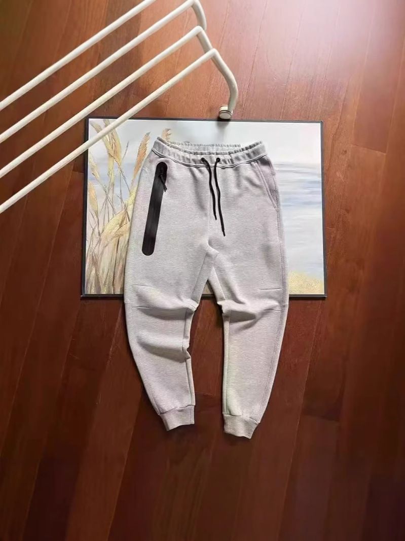 2024 Autumn New Multi-Color Casual Sports Drawstring Side Zipper Air Layer Cotton Men's 002 Sweatpants_voghion.com