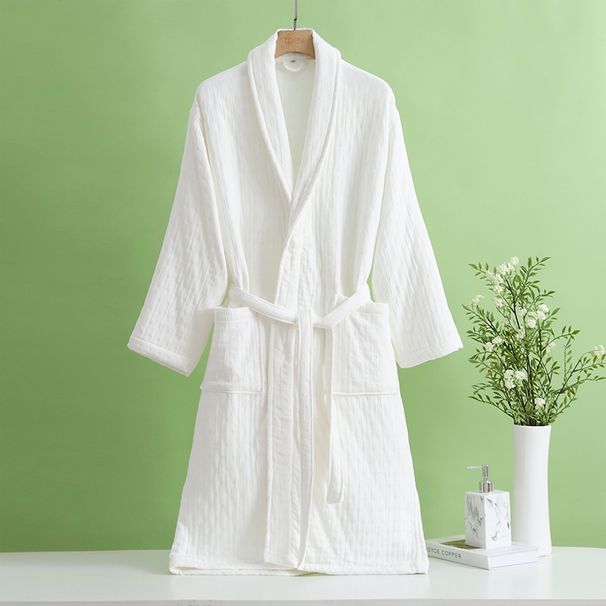 Fürdőlepedők vastagított pamut hatrétegű géz hosszú fürdőköpeny hálóing_voghion.com