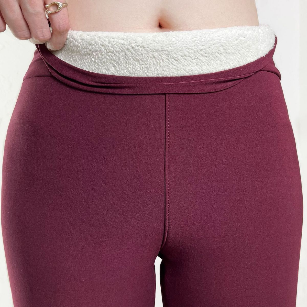 Leggings invernali termici elasticizzati con fodera in pile da donna, con morbida fodera in sherpa, elastico in vita, caldi e comodi per il freddo_voghion.com