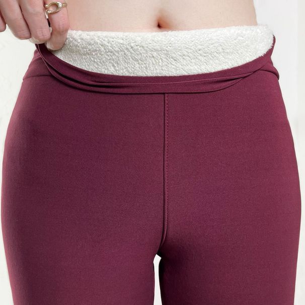 Leggings invernali termici elasticizzati con fodera in pile da donna, con morbida fodera in sherpa, elastico in vita, caldi e comodi per il freddo_voghion.com