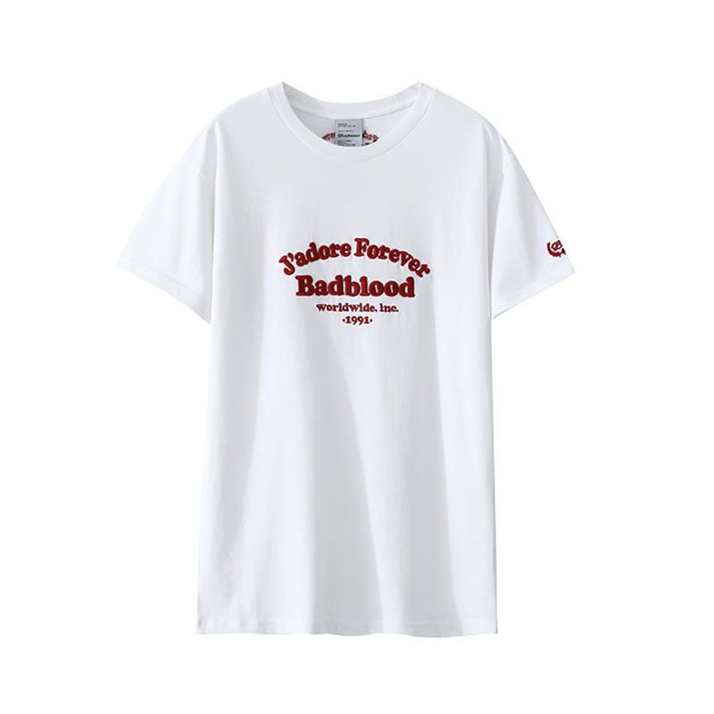 Women's Clothing Classic Letter Embroidery Loose Oversize Round Neck Short Sleeved T Shirt_voghion.com