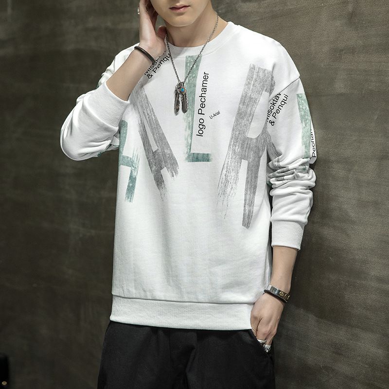 Men's hoodie spring and autumn new round neck hoodie Japanese trendy brand Instagram student loose long sleeved hoodie_voghion.com