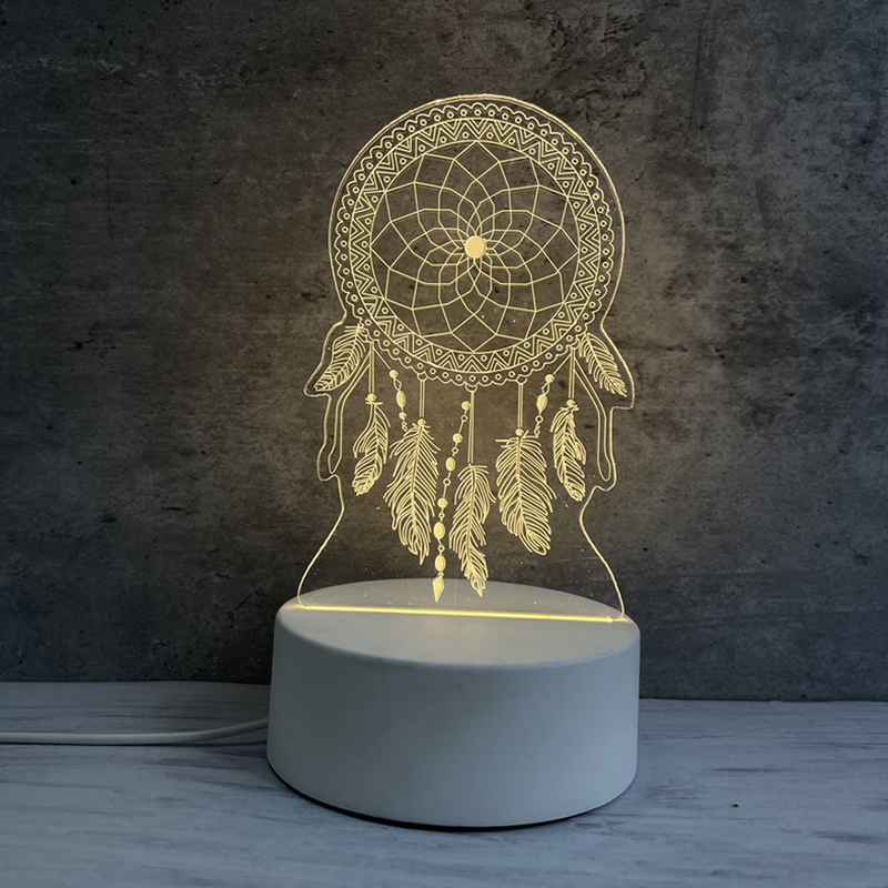 Lampada da tavolo creativa 3D piccola da notte Lampada da scrivania in acrilico Lampada da atmosfera, Lampada da scrivania a forma di personaggio regalo di Natale_voghion.com