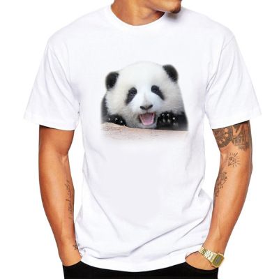 Unbeatable Quality 2024 Panda Flower Pattern Printed Men's T-shirt Loose Short Sleeve_voghion.com
