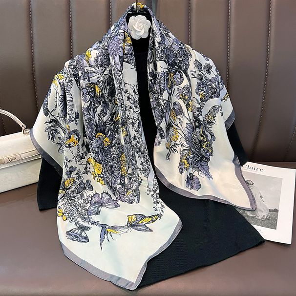 2024 Neit Dreemlecht Violett Blummenpäiperlek 90CM Grouss Quadratescht Handduch Dekorativ Dënn, Moud, Villsäiteg, High-End an_voghion.com