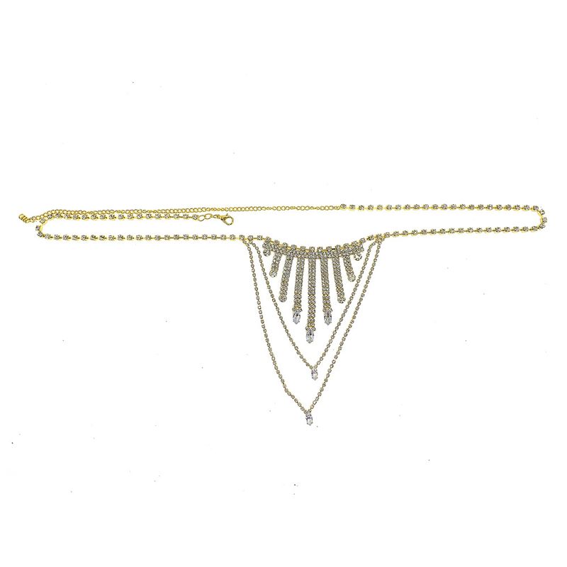 New rhinestone body chain underwear ins sexy nightclub sparkling diamond tassel thong bodychain_voghion.com