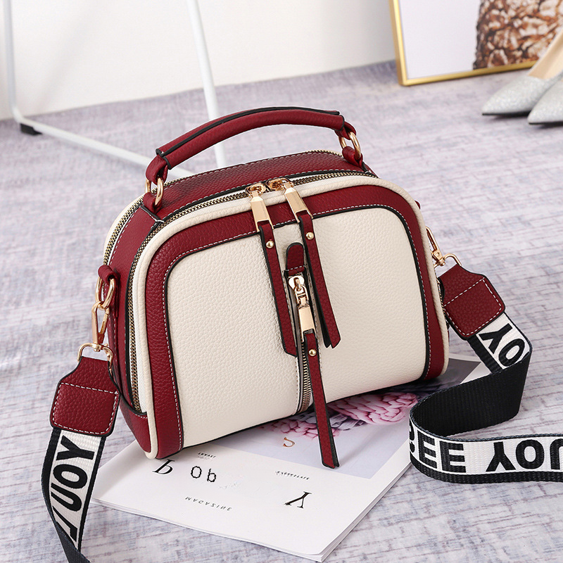 Borsa da donna in pelle sintetica, tracolla piccola con ampia larghezza di banda, alla moda_voghion.com