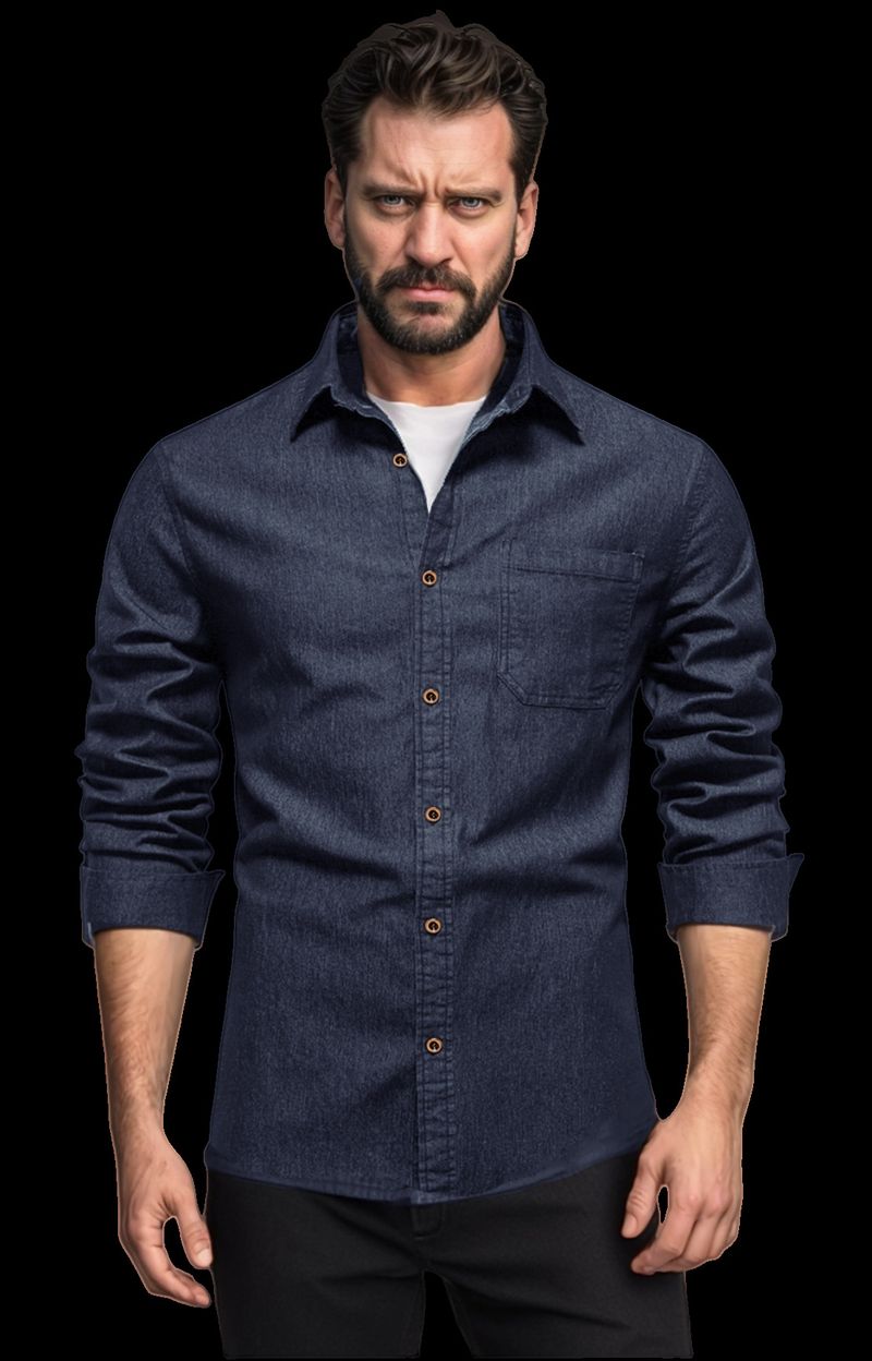 Giacca in denim da uomo - Classica camicia casual aperta sul davanti per uomo, comoda ed elegante, disponibile in diversi colori e taglie (S-3XL)_voghion.com