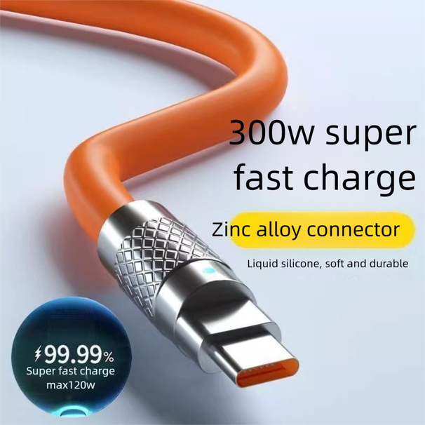 Extended 3m Car Type-C Data Charging Cable 100W Super Fast Charge Compatible With Huawei Honor Android Xiaomi_voghion.com