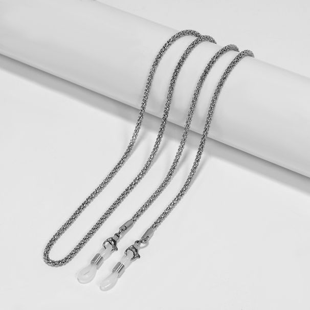 Cinturino per maschera in acciaio inossidabile alla moda da 2,4 mm, galvanizzato sottovuoto, con catena per appendere occhiali_voghion.com
