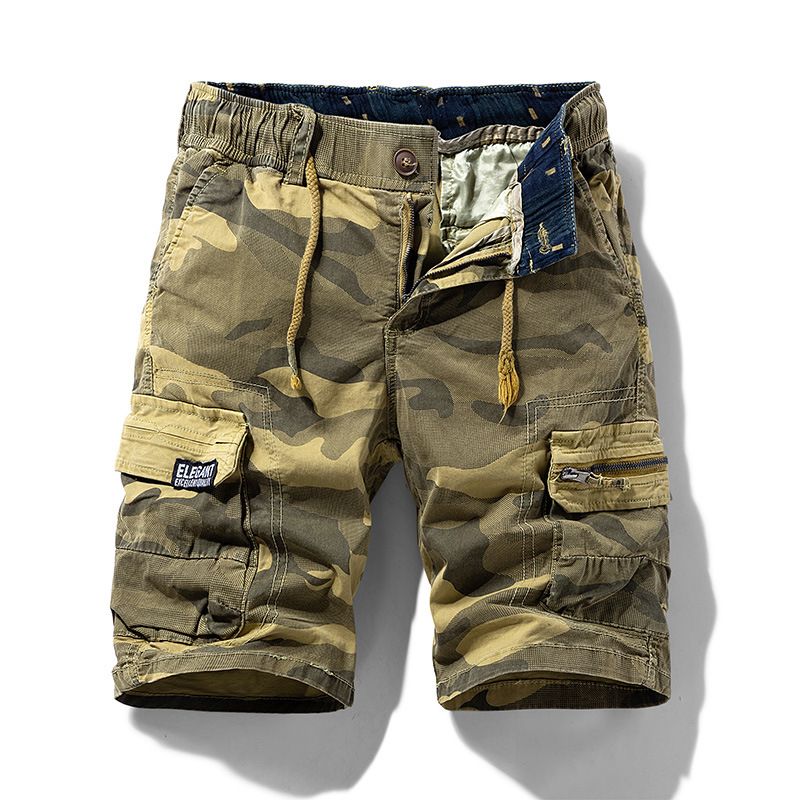 Men's Clothing Men's Summer New Camouflage Street Outdoor Workwear Shorts Elastic_voghion.com
