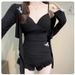 One-Piece Swimsuit For Women, High-End Feel, Tummy Control, Slimming, Conservative Long Sleeve, Sun Protection,_voghion.com
