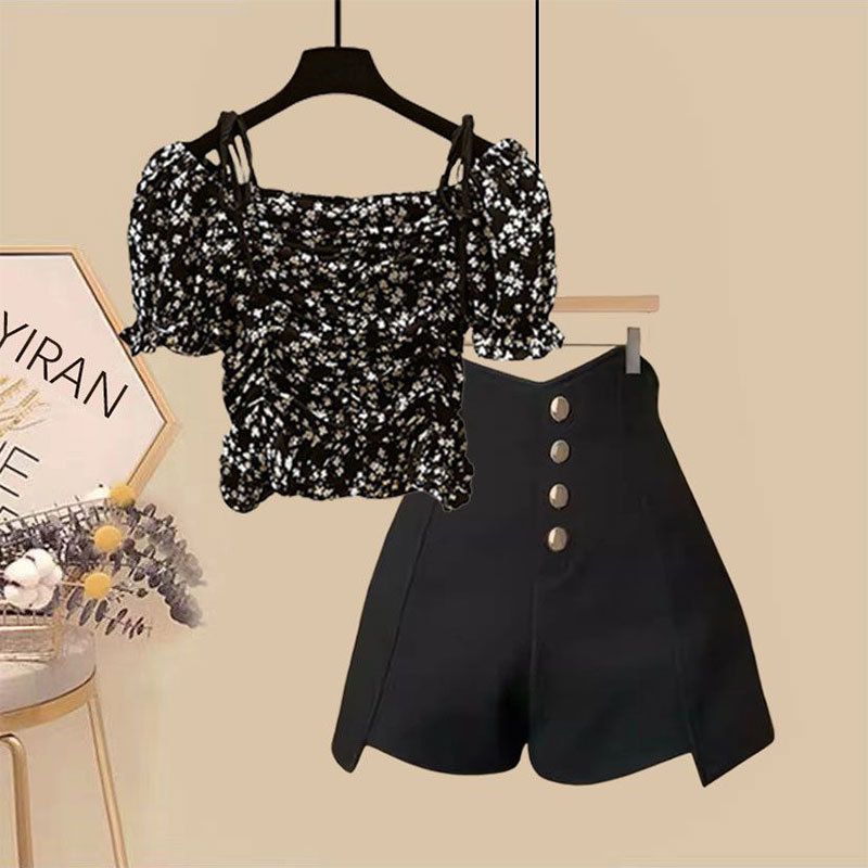 Women's Clothing Summer Temperament Light Luxury Suit For Women New Style Niche Design Slim Short Sleeve High Waist Versatile Shorts Two Piece Suit_voghion.com