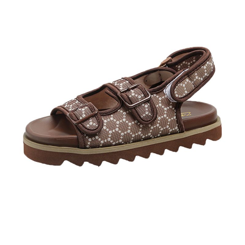 Sandal Large Size Cross-border Foreign Trade European and American Velcro sandals women 2023 new flat bottom sports beach women's shoes_voghion.com