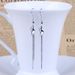 925 Silver Plated Geometric Dangle Drop Stud Earrings Hanging Tassel Chain C17_voghion.com