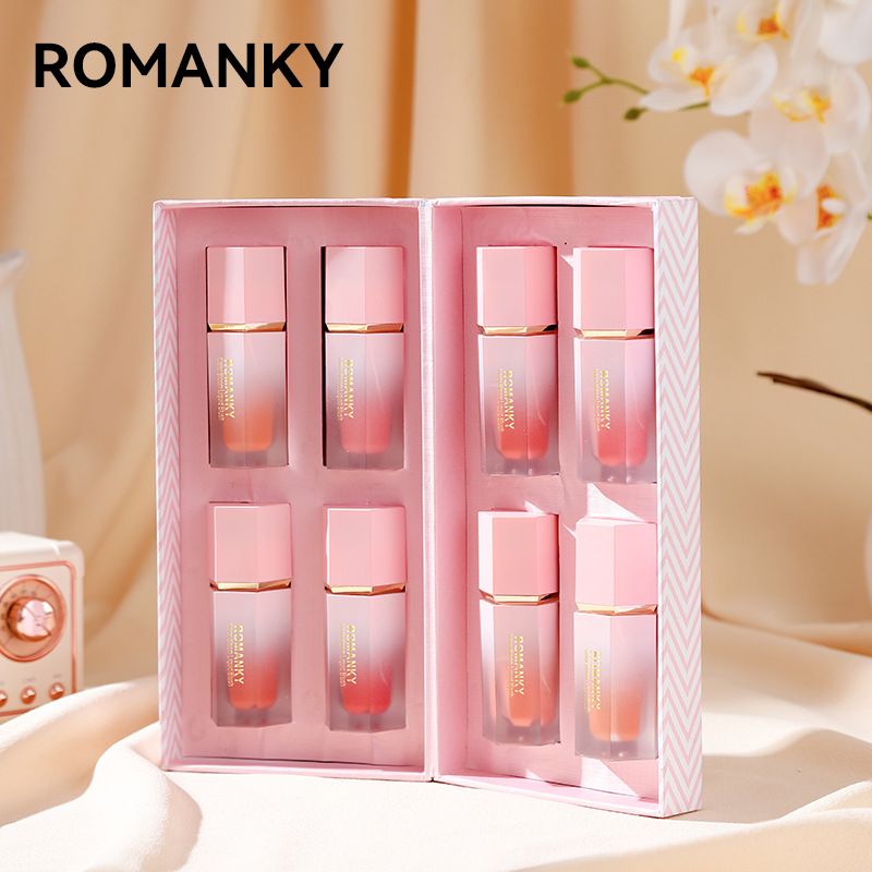New 8-Color Hexagonal Liquid Set Gift Box Cream Rouge Matte Moisturizing Blush Makeup_voghion.com