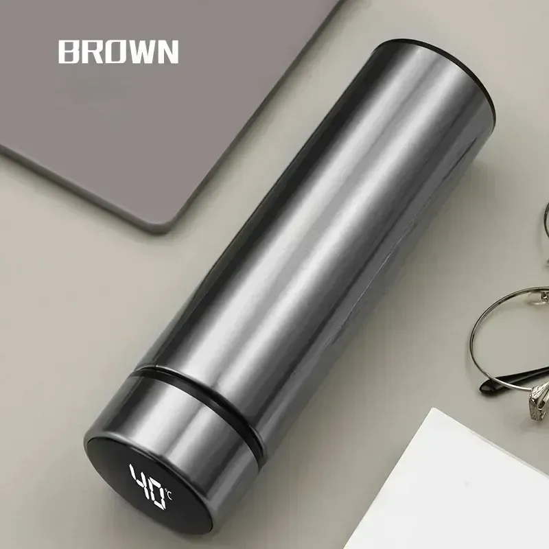 500ml Stainless Steel Thermos Bottle With Digital Temperature Display LED Intelligent Temperature Measurement Cup Vacuum_voghion.com